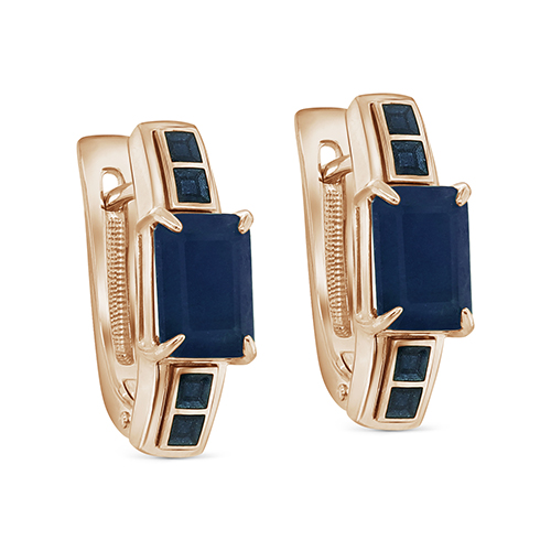 Серьги из красного золота с сапфирами Ювелирное изделие - Серьги из красного золота с сапфирами в магазине Best-Gold 141763