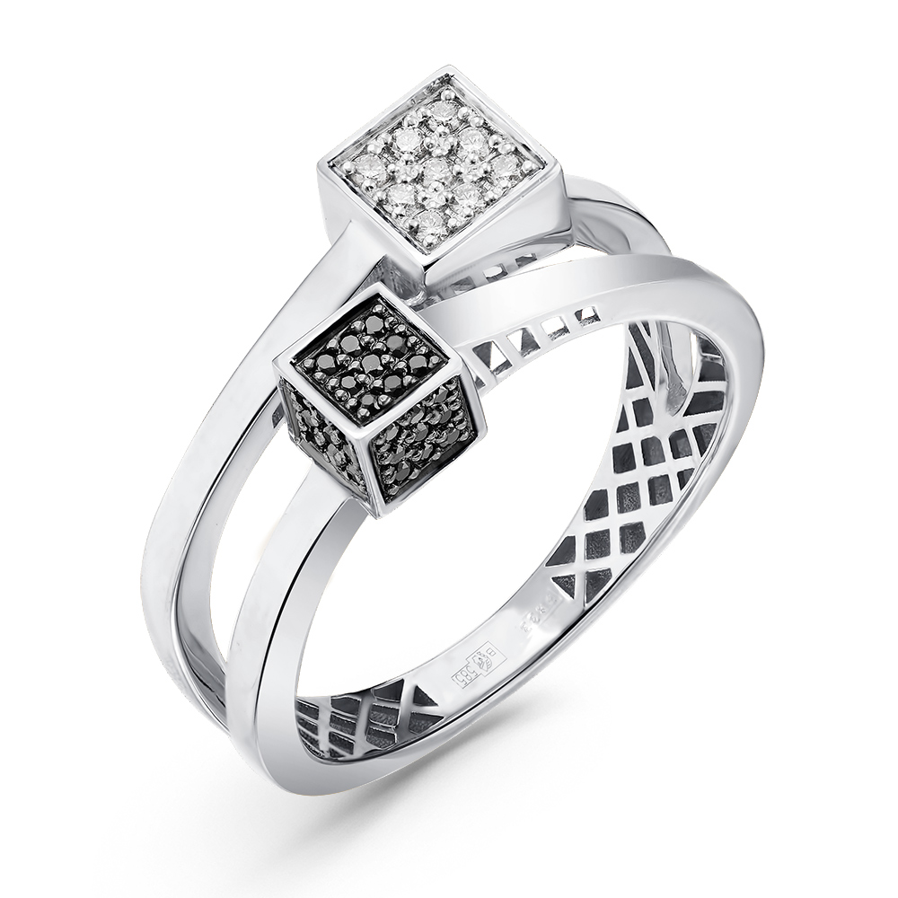 Ювелирное изделие - Кольцо из белого золота с бриллиантами в магазине Best-Gold 151908