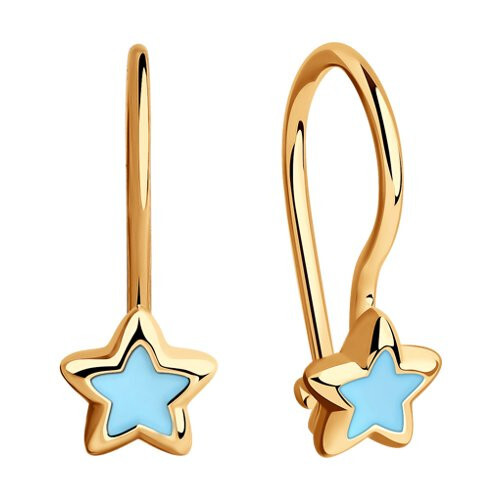 Ювелирное изделие - Серьги из красного золота с эмалью в магазине Best-Gold 103648