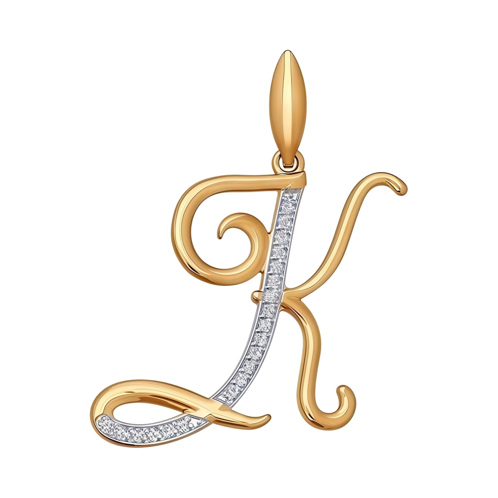 Ювелирное изделие - Подвеска из красного золота с фианитами в магазине Best-Gold 093269