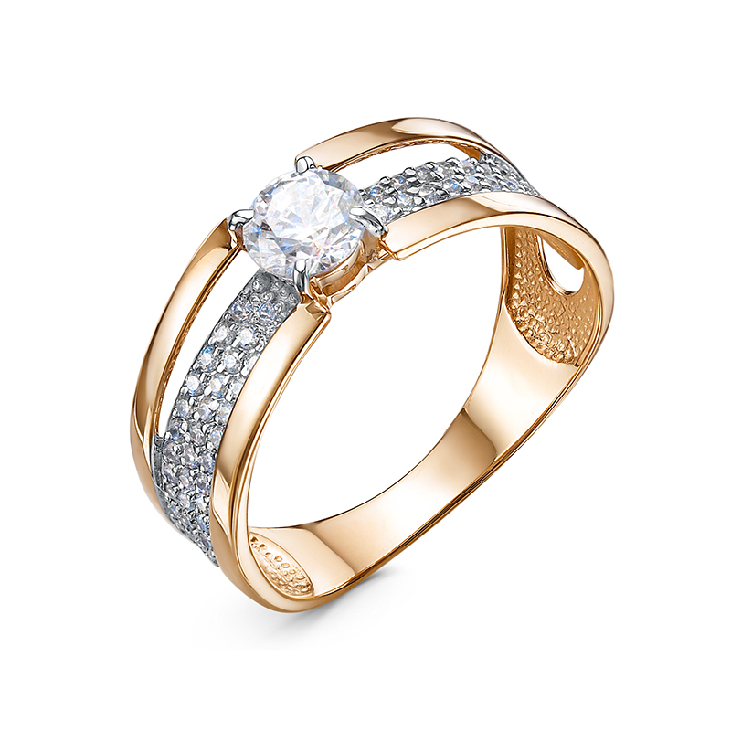 Кольцо из красного золота с фианитами Ювелирное изделие - Кольцо из красного золота с фианитами в магазине Best-Gold 070939