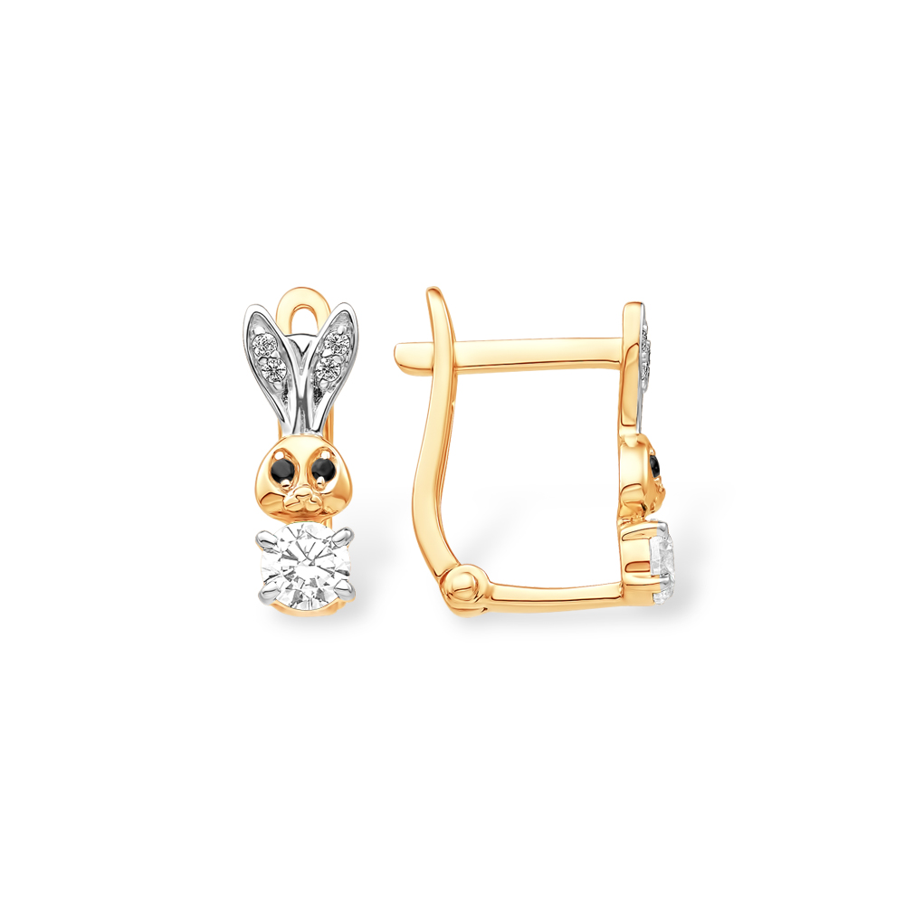 Серьги из красного золота с фианитами Ювелирное изделие - Серьги из красного золота с фианитами в магазине Best-Gold 141413