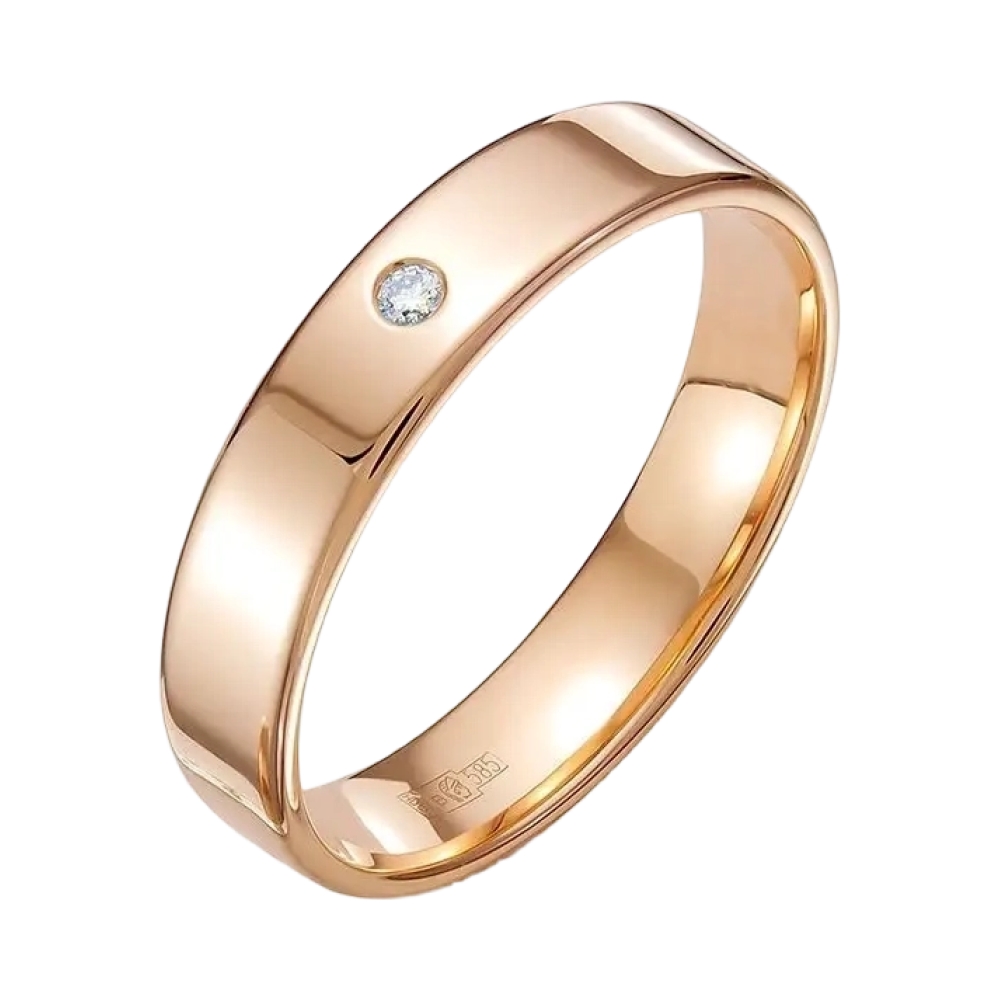 Ювелирное изделие - Обручальное кольцо из красного золота с цирконием в магазине Best-Gold 081848