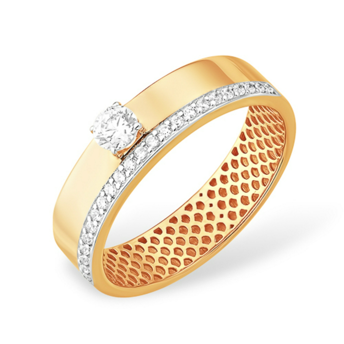 Кольцо из красного золота с фианитами Ювелирное изделие - Кольцо из красного золота с фианитами в магазине Best-Gold 151535