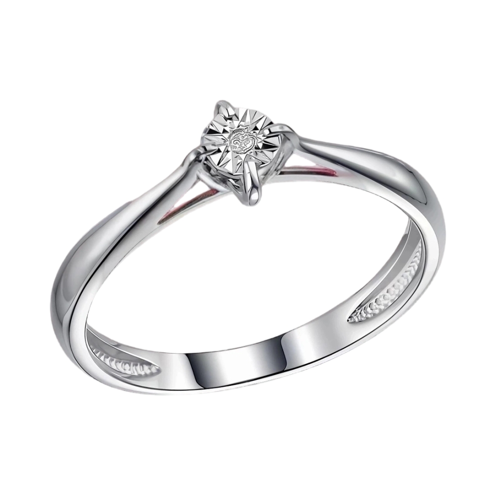 Ювелирное изделие - Кольцо помолвочное из серебра с бриллиантом в магазине Best-Gold 063808