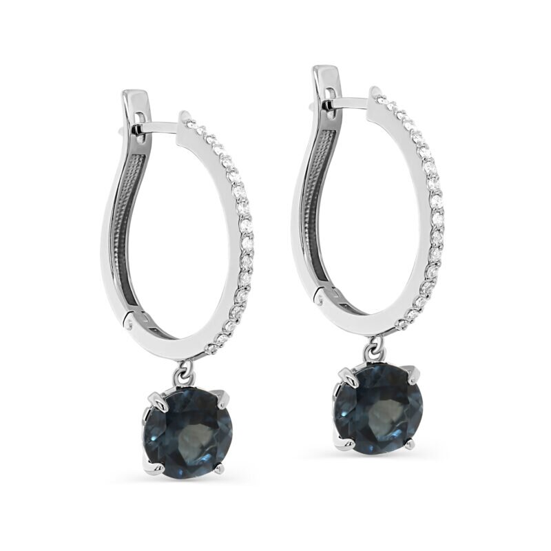 Серьги из белого золота с бриллиантами и топазами Ювелирное изделие - Серьги из белого золота с бриллиантами и топазами в магазине Best-Gold 032568