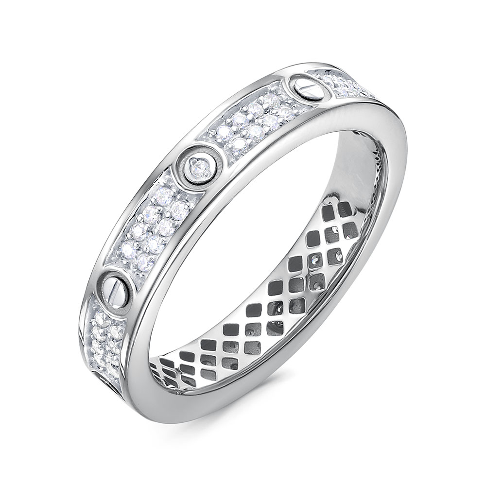 Кольцо из серебра с фианитами