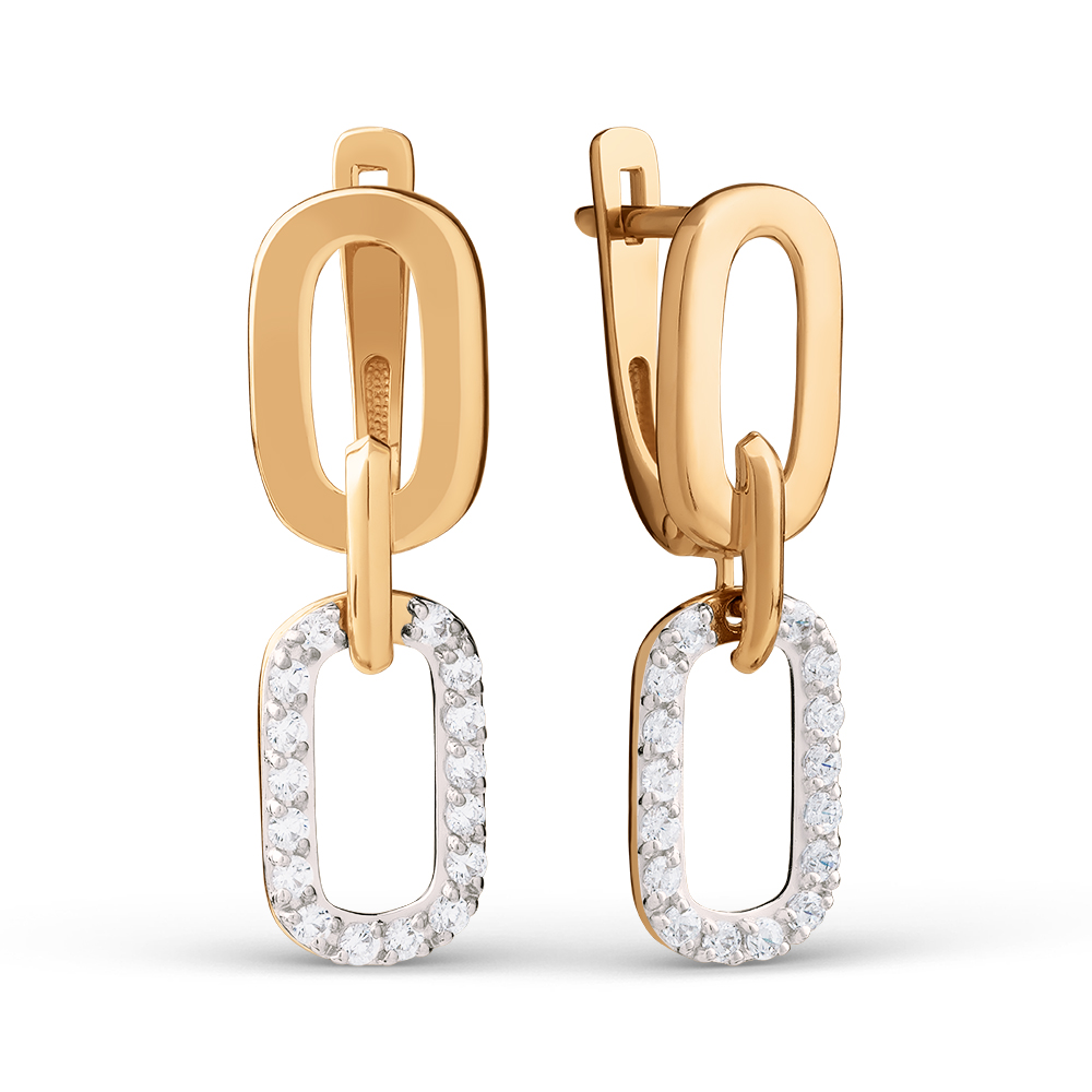 Ювелирное изделие - Серьги из красного золота с фианитами в магазине Best-Gold 151570