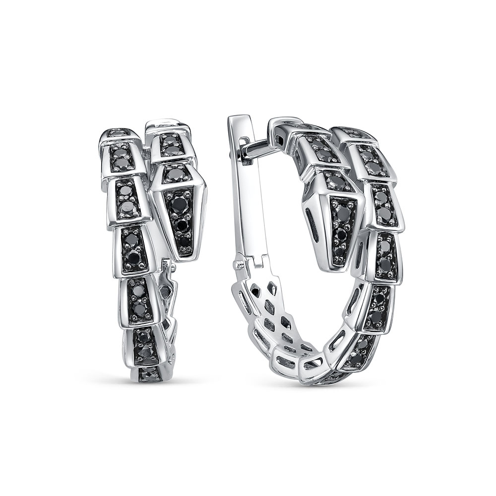 Серьги из белого золота с бриллиантами Ювелирное изделие - Серьги из белого золота с бриллиантами в магазине Best-Gold 153862