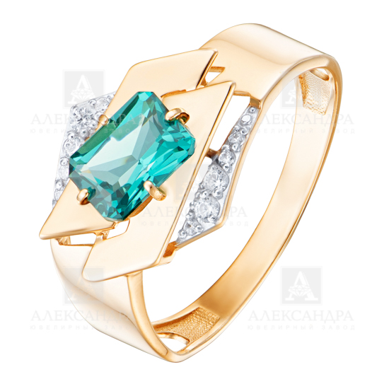 Кольцо из красного золота с лондон топазом