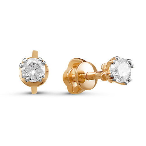 Серьги из красного золота с бриллиантами Ювелирное изделие - Серьги из красного золота с бриллиантами в магазине Best-Gold 031632