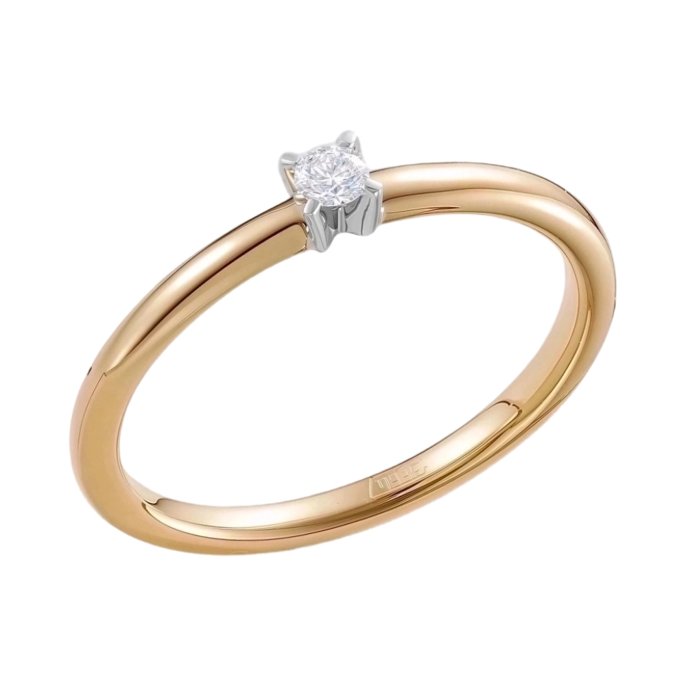 Ювелирное изделие - Помолвочное кольцо из красного золота с бриллиантом в магазине Best-Gold 145617