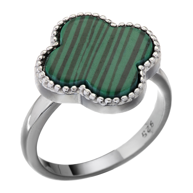 Ювелирное изделие - Кольцо из серебра с малахитом в магазине Best-Gold 128793