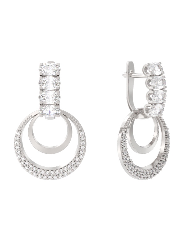 Серьги из серебра с фианитами Ювелирное изделие - Серьги из серебра с фианитами в магазине Best-Gold 146451