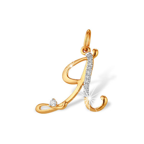 Подвеска из красного золота с фианитами Ювелирное изделие - Подвеска из красного золота с фианитами в магазине Best-Gold 098207