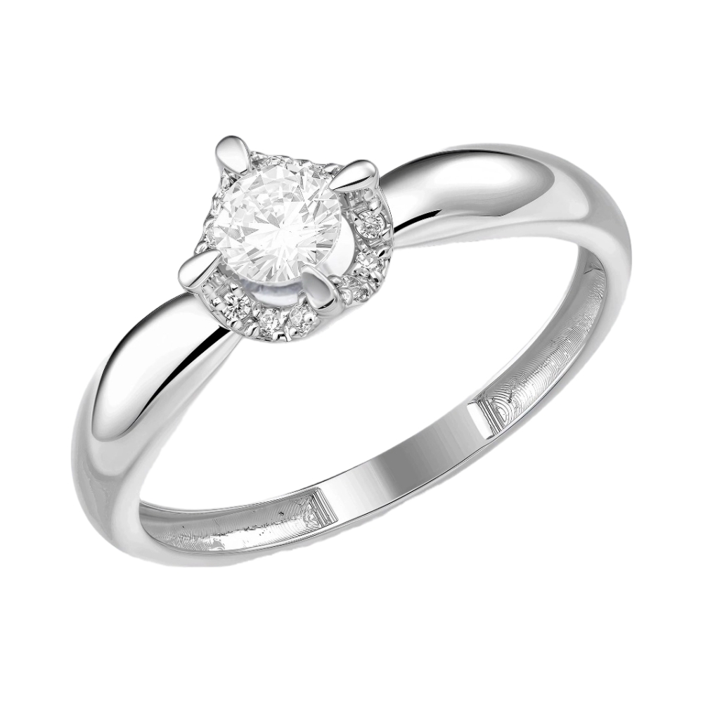 Ювелирное изделие - Кольцо из белого золота с фианитами в магазине Best-Gold 147550