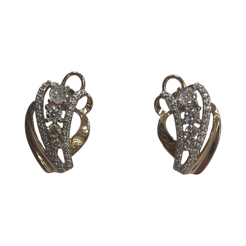 Ювелирное изделие - Серьги из красного золота с фианитами в магазине Best-Gold 131465