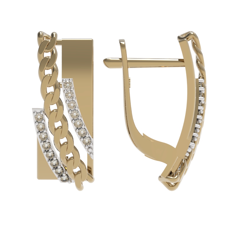 Серьги из красного золота с фианитами Ювелирное изделие - Серьги из красного золота с фианитами в магазине Best-Gold 145433