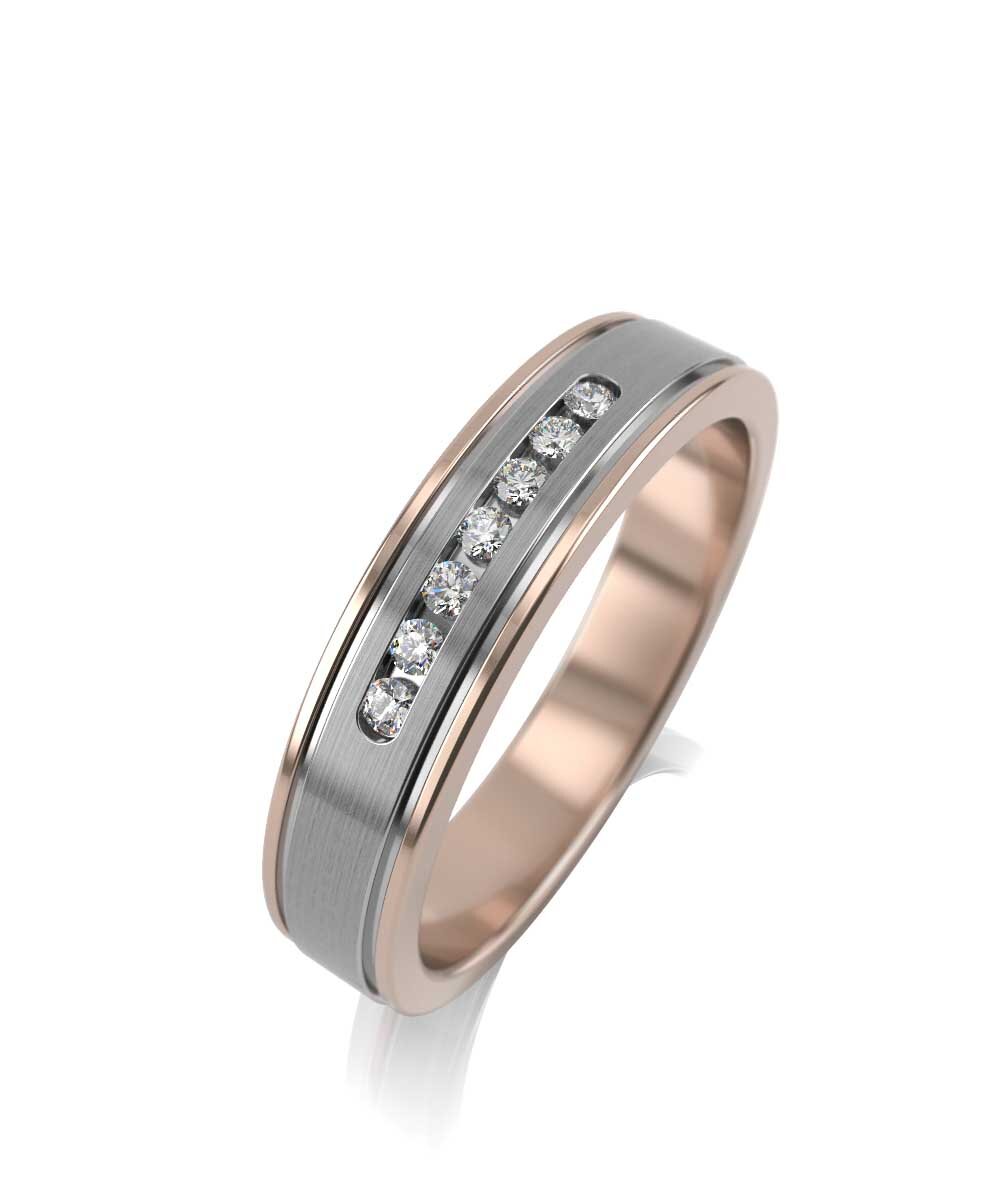 Обручальное кольцо из комбинорованного золота с бриллиантами Ювелирное изделие - Обручальное кольцо из комбинорованного золота с бриллиантами в магазине Best-Gold 130900