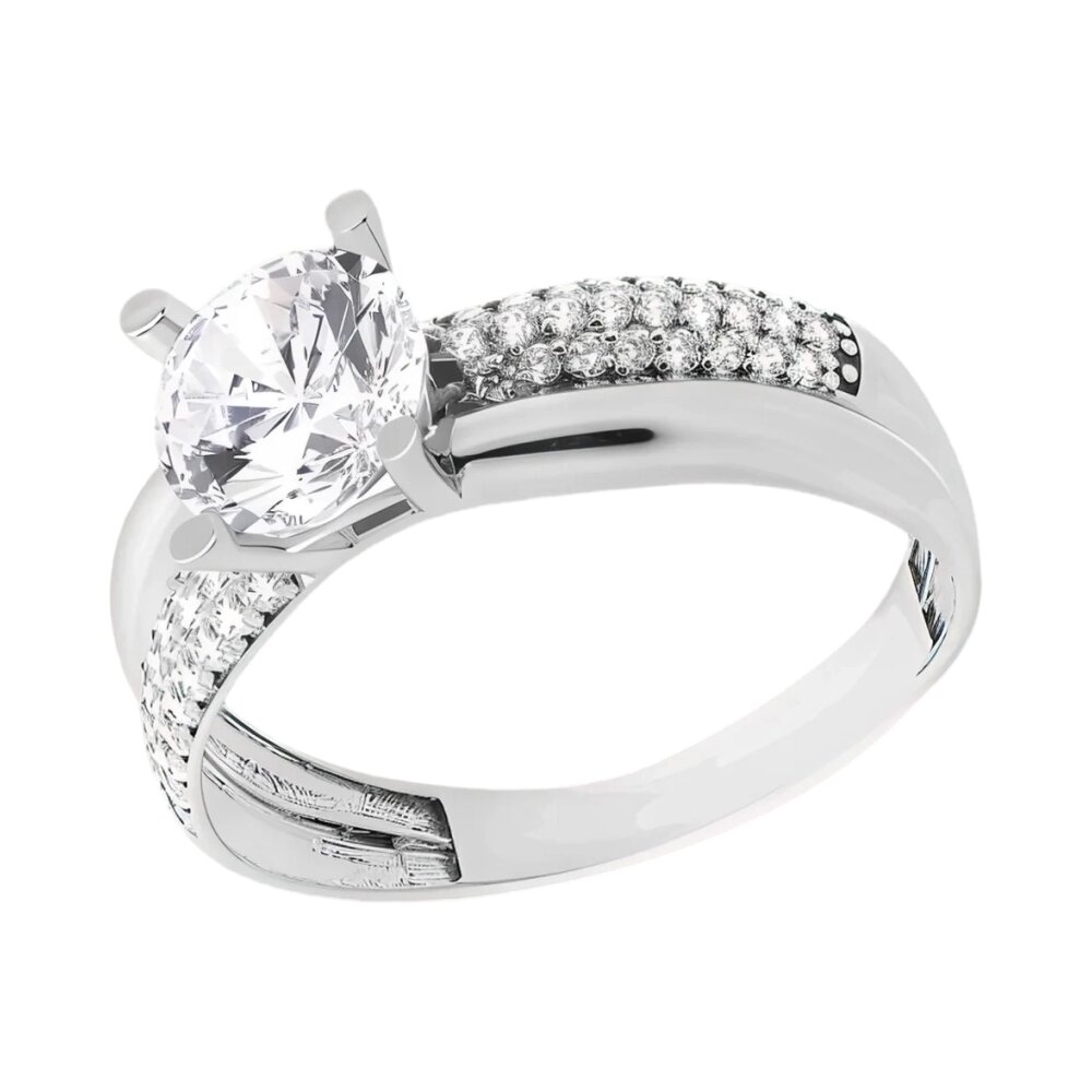 Ювелирное изделие - Кольцо из серебра  с фианитами в магазине Best-Gold 127179