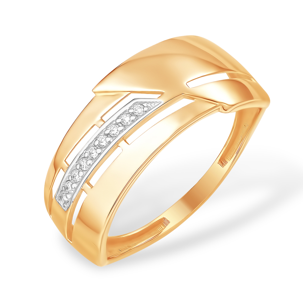 Ювелирное изделие - Кольцо из красного золота с фианитами в магазине Best-Gold 129203