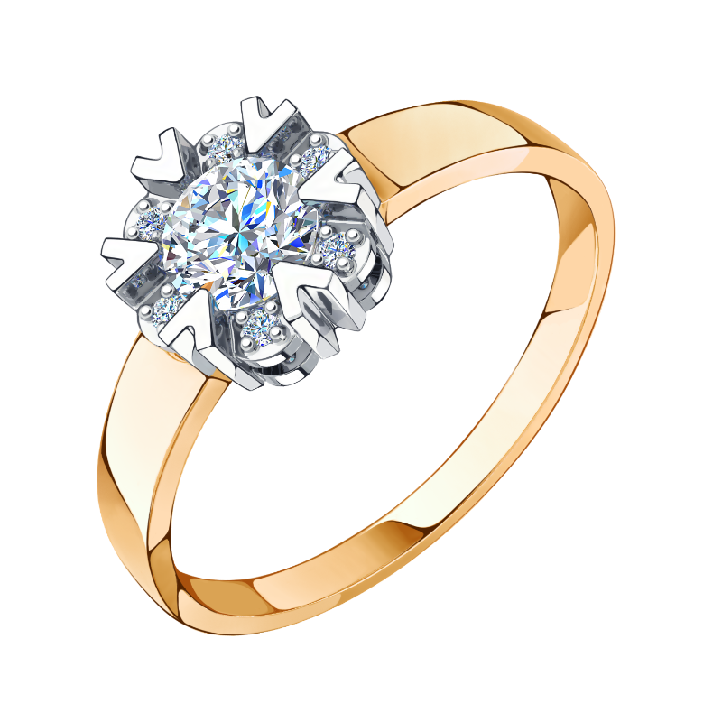 Кольцо из желтого золота с фианитами Ювелирное изделие - Кольцо из желтого золота с фианитами в магазине Best-Gold 034046