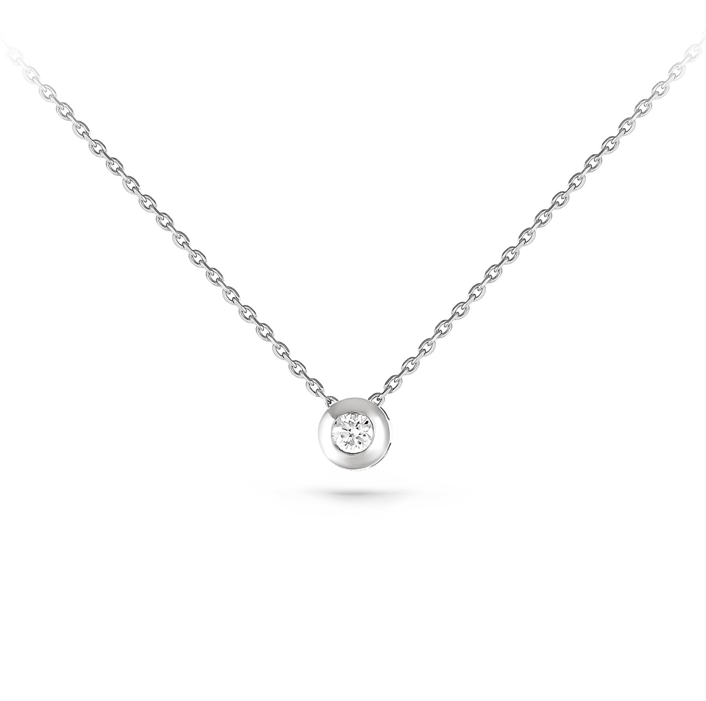 Ювелирное изделие - Колье из белого золота с бриллиантом в магазине Best-Gold 154976