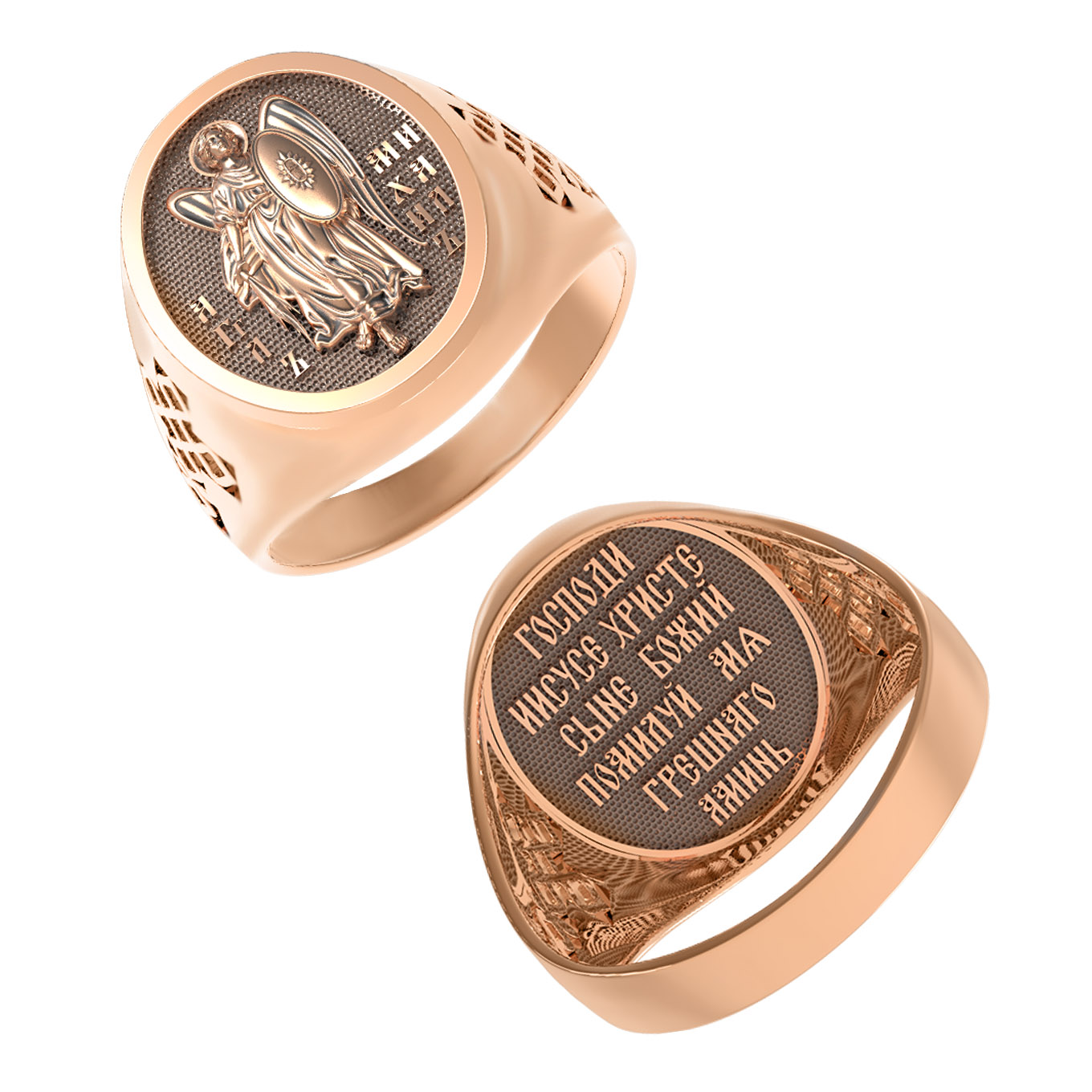 Печатка мужская из красного золота