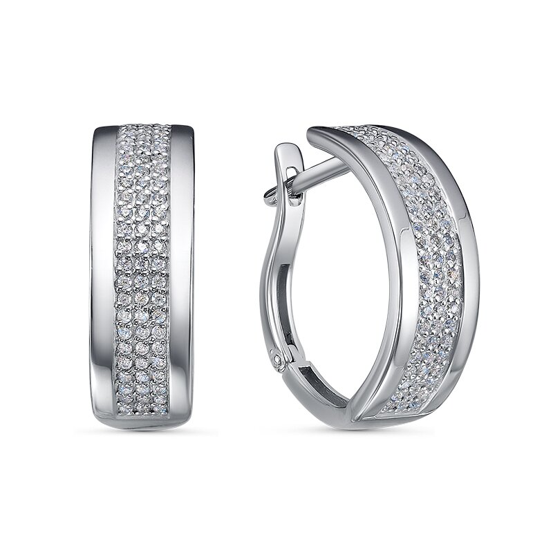 Ювелирное изделие - Серьги из серебра с фианитами в магазине Best-Gold 146916