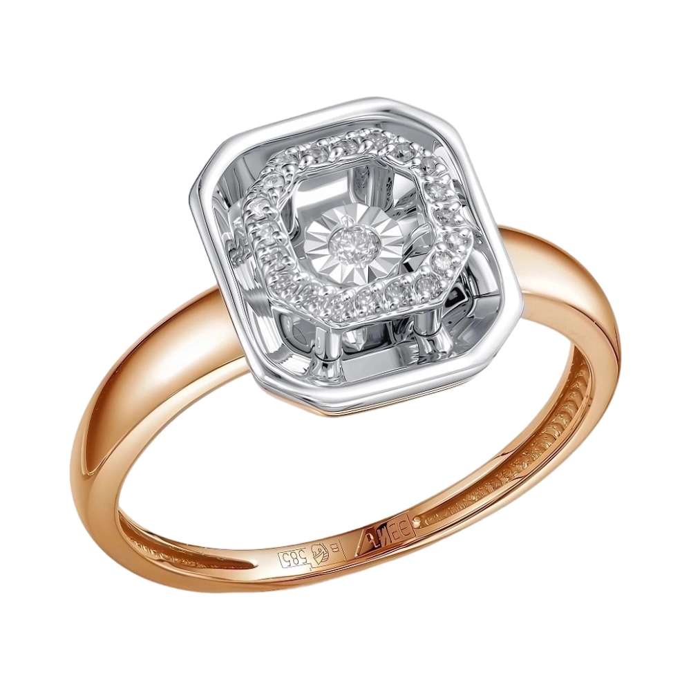 Кольцо из красного золота с бриллиантами Ювелирное изделие - Кольцо из красного золота с бриллиантами в магазине Best-Gold 156218