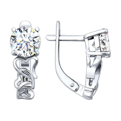 Серьги из серебра с фианитами Ювелирное изделие - Серьги из серебра с фианитами в магазине Best-Gold 047521