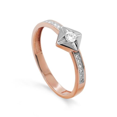 Кольцо из красного золота с бриллиантами Ювелирное изделие - Кольцо из красного золота с бриллиантами в магазине Best-Gold 086581