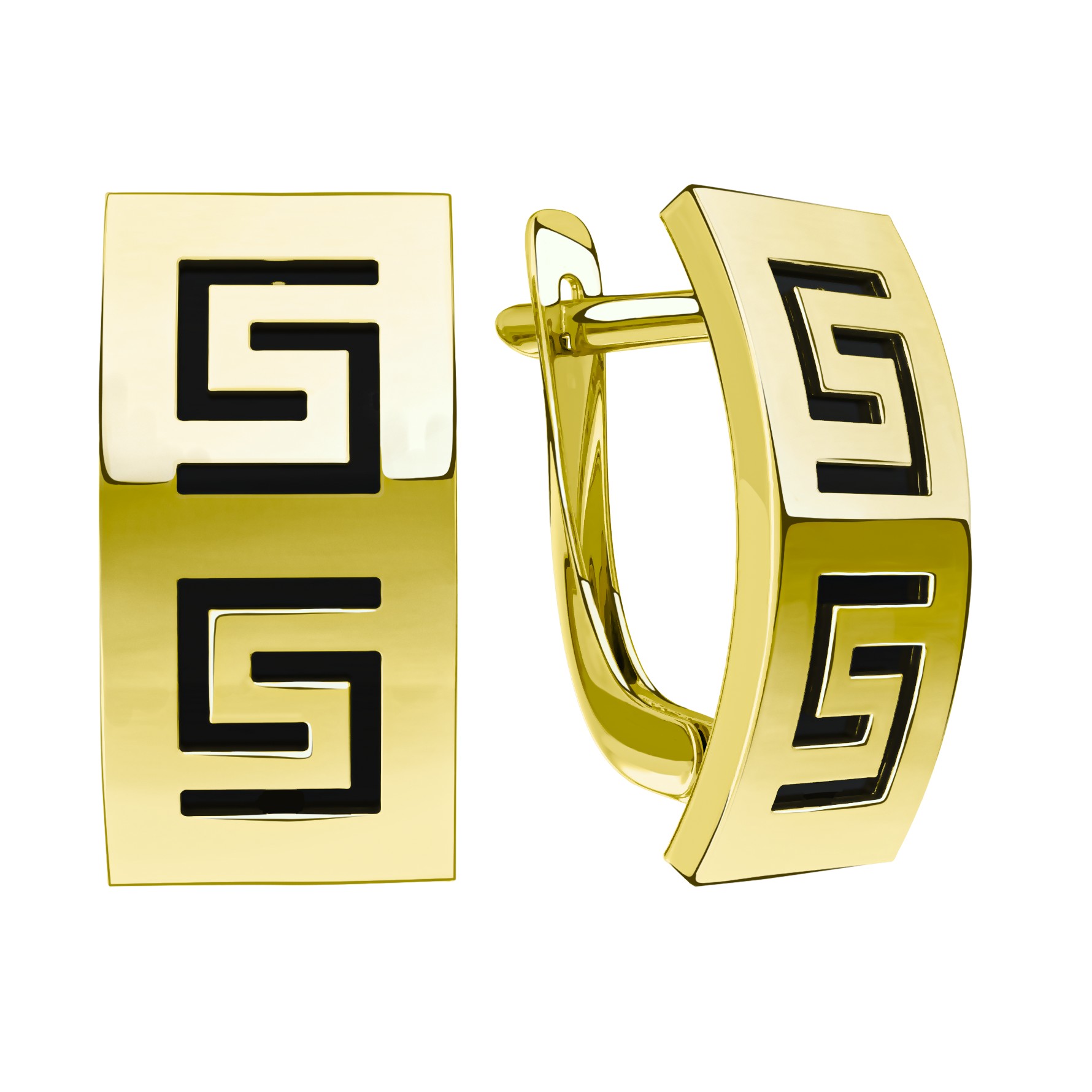 Ювелирное изделие - Серьги из жёлтого золота с эмалью в магазине Best-Gold 126839