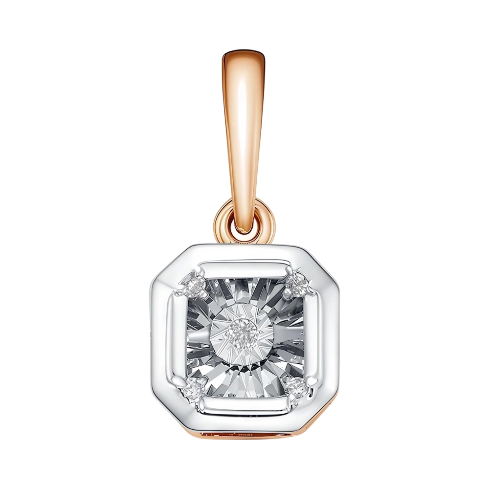 Подвеска из красного золота с бриллиантами Ювелирное изделие - Подвеска из красного золота с бриллиантами в магазине Best-Gold 153724