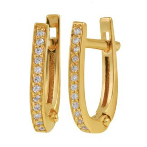 Ювелирное изделие - Серьги из красного золота с фианитами в магазине Best-Gold 023368