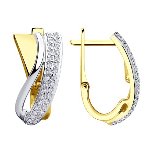 Серьги из желтого золота с фианитами Ювелирное изделие - Серьги из желтого золота с фианитами в магазине Best-Gold 041469