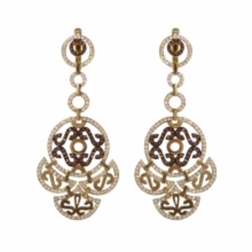Ювелирное изделие - Серьги из жёлтого золота с фианитами в магазине Best-Gold 037074