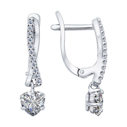 Серьги из серебра с фианитами Ювелирное изделие - Серьги из серебра с фианитами в магазине Best-Gold 099044