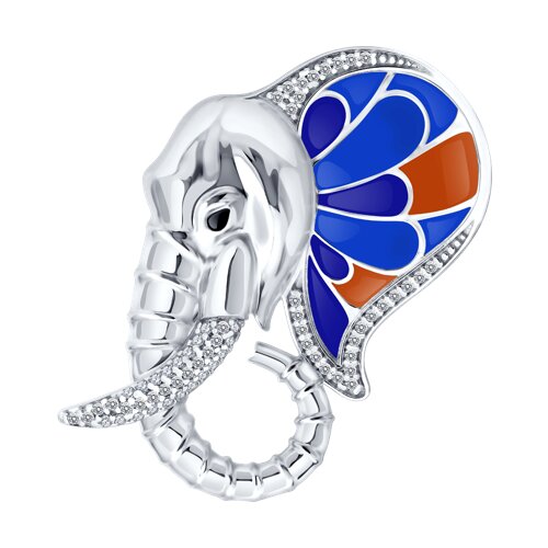 Брошь из серебра с фианитами Ювелирное изделие - Брошь из серебра с фианитами в магазине Best-Gold 152875