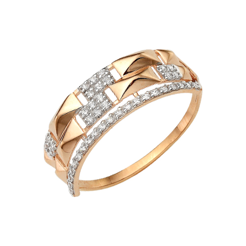 Кольцо из красного золота с фианитами Ювелирное изделие - Кольцо из красного золота с фианитами в магазине Best-Gold 139407