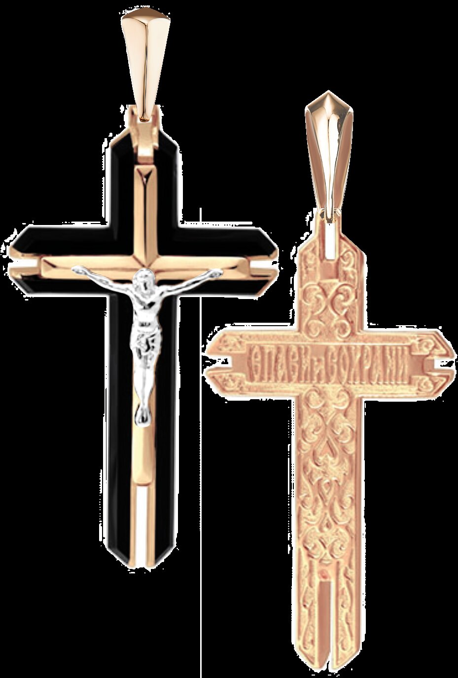 Крест из красного золота с агатом Ювелирное изделие - Крест из красного золота с агатом в магазине Best-Gold 125840