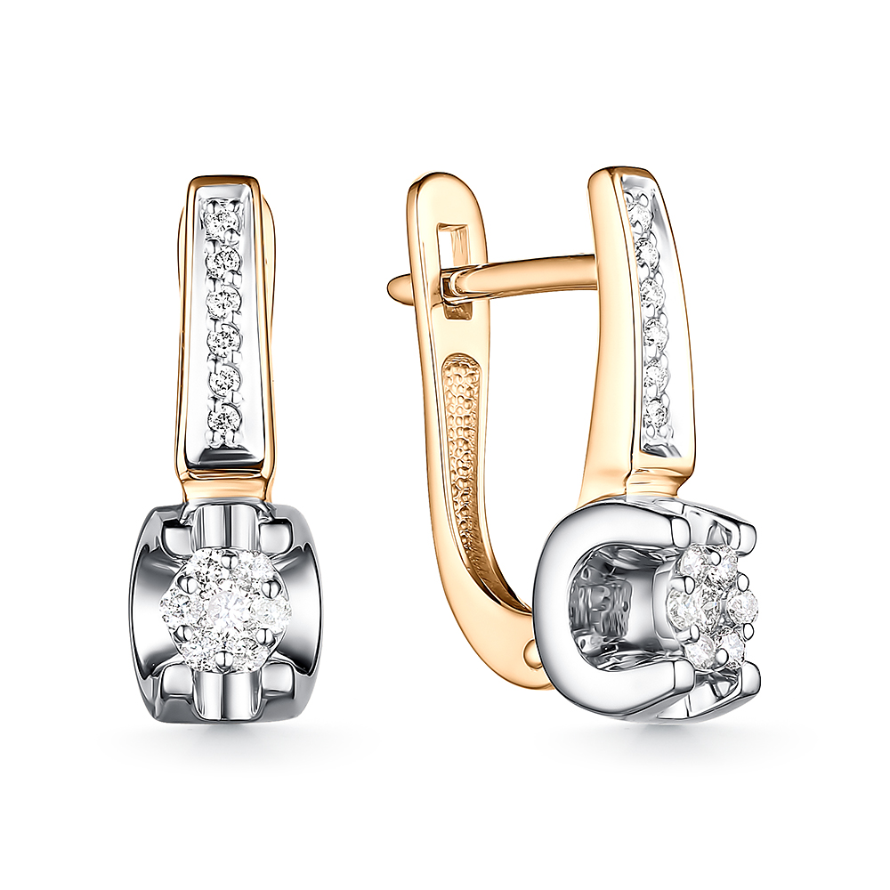 Ювелирное изделие - Серьги из красного золота с бриллиантами в магазине Best-Gold 147110