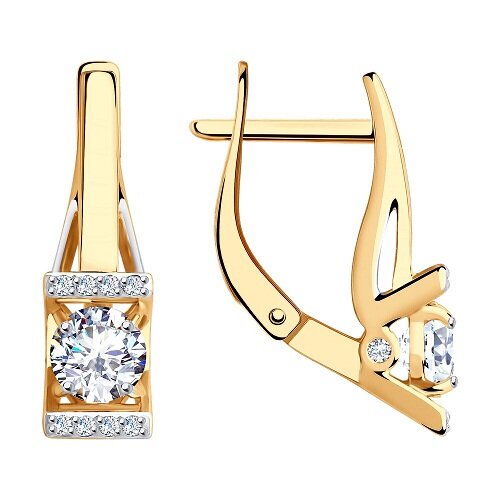 Серьги из красного золота с фианитами Ювелирное изделие - Серьги из красного золота с фианитами в магазине Best-Gold 041083