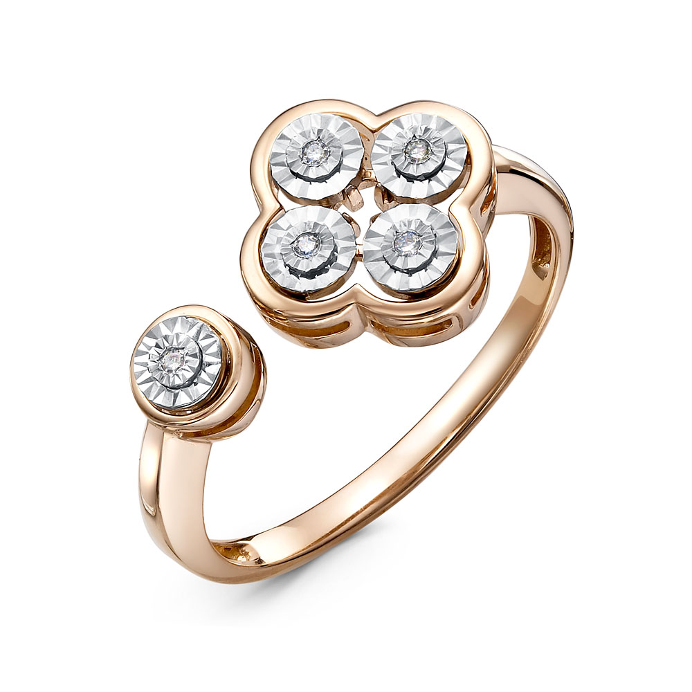 Ювелирное изделие - Кольцо из красного золота с бриллиантами в магазине Best-Gold 153869