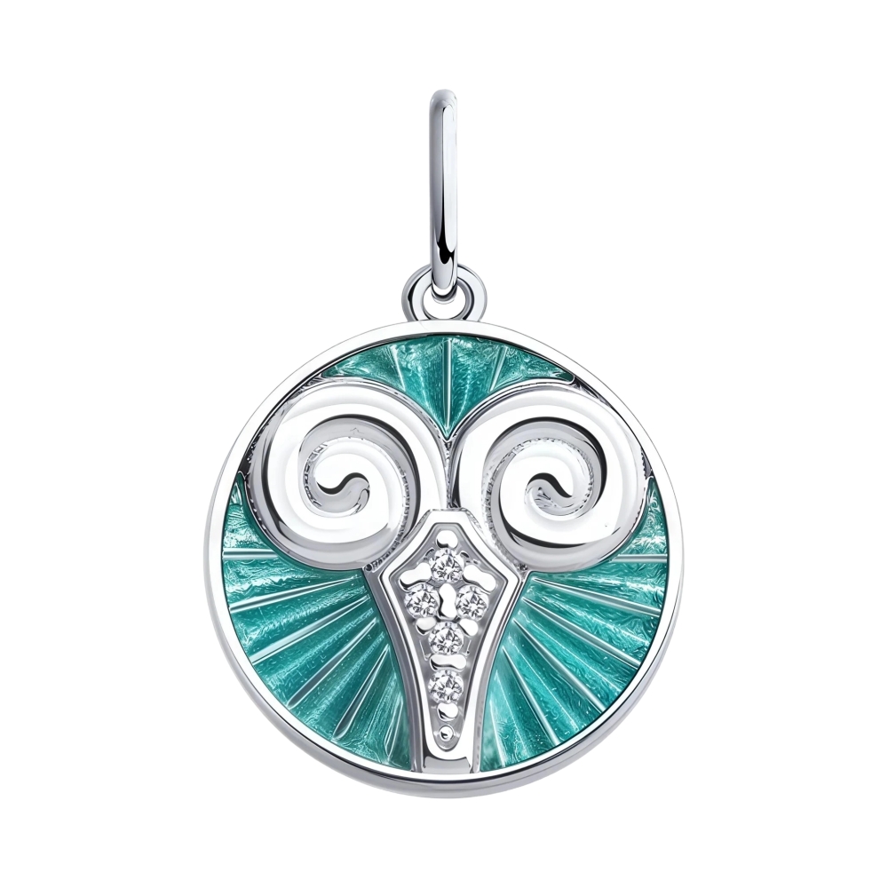 Ювелирное изделие - Подвеска из серебра с фианитами и эмалью в магазине Best-Gold 152872