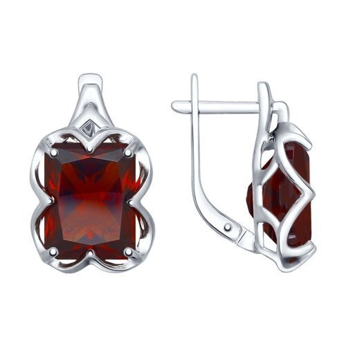 Серьги из серебра с красными ситаллами Ювелирное изделие - Серьги из серебра с красными ситаллами в магазине Best-Gold 005513