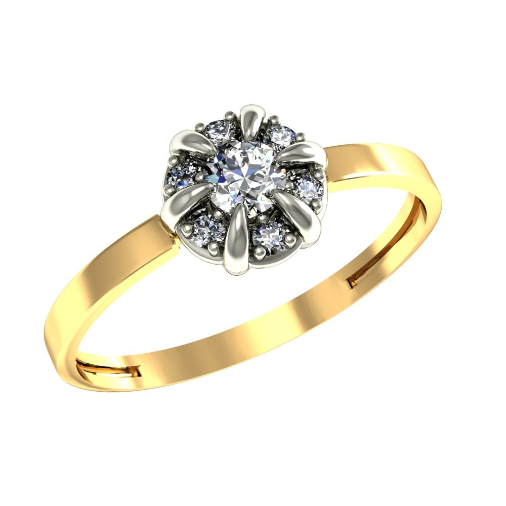 Ювелирное изделие - Кольцо из красного золота с фианитом в магазине Best-Gold 126662