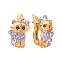 Ювелирное изделие - Серьги из красного золота с фианитами в магазине Best-Gold 031685