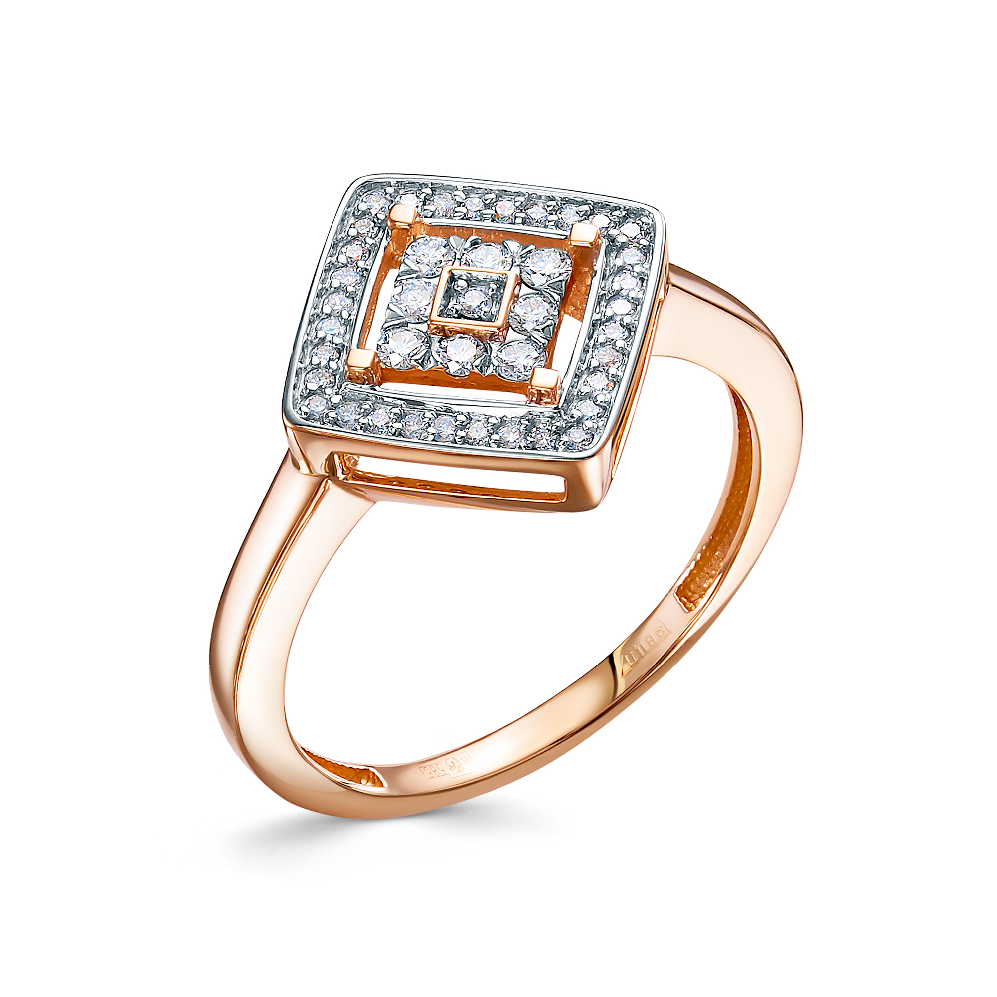 Кольцо в красном золоте с бриллиантом Ювелирное изделие - Кольцо в красном золоте с бриллиантом в магазине Best-Gold 132303