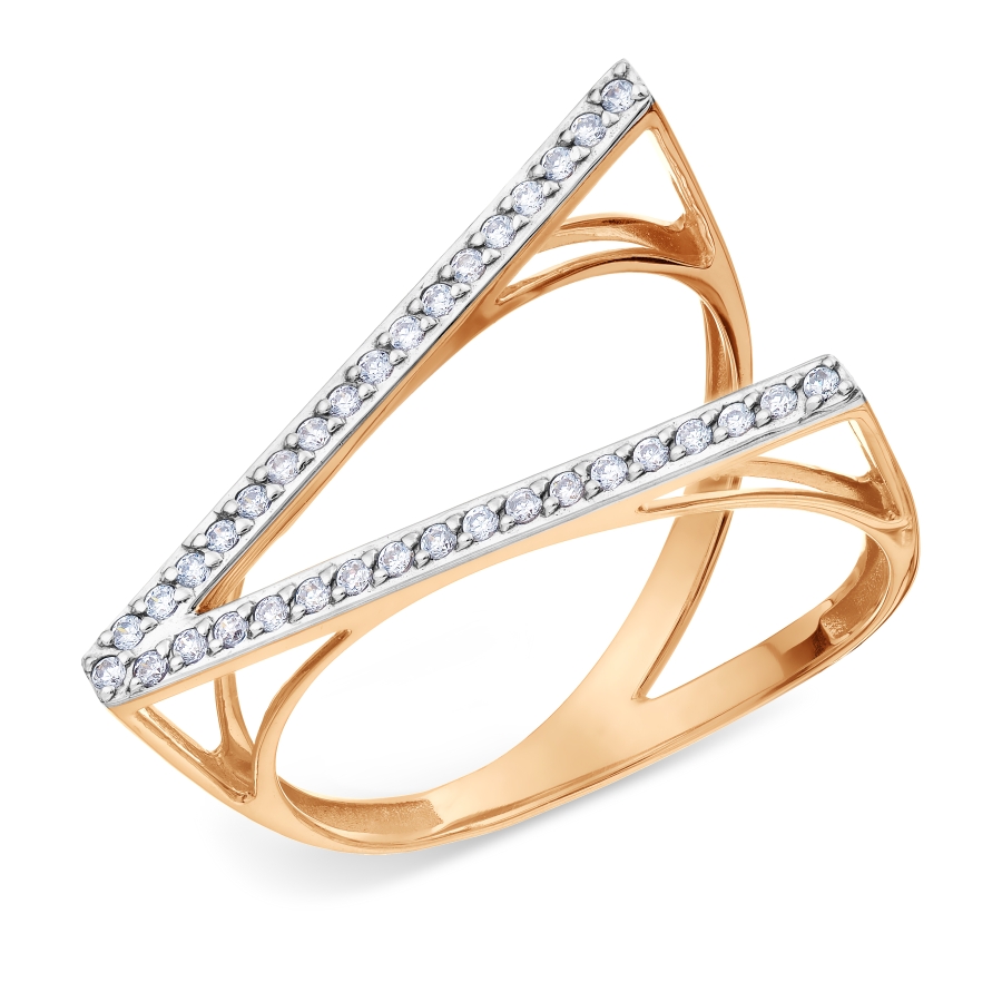 Ювелирное изделие - Кольцо из красного золота с фианитами в магазине Best-Gold 031711